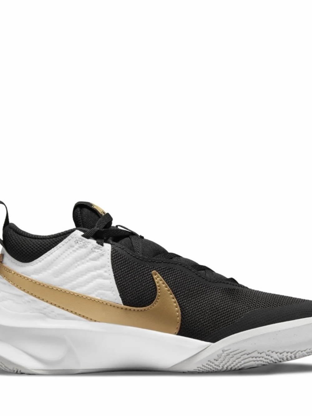 Nike Low-Top Sneaker in Black, White, Gold hustled x basketball boys shoe 4y new